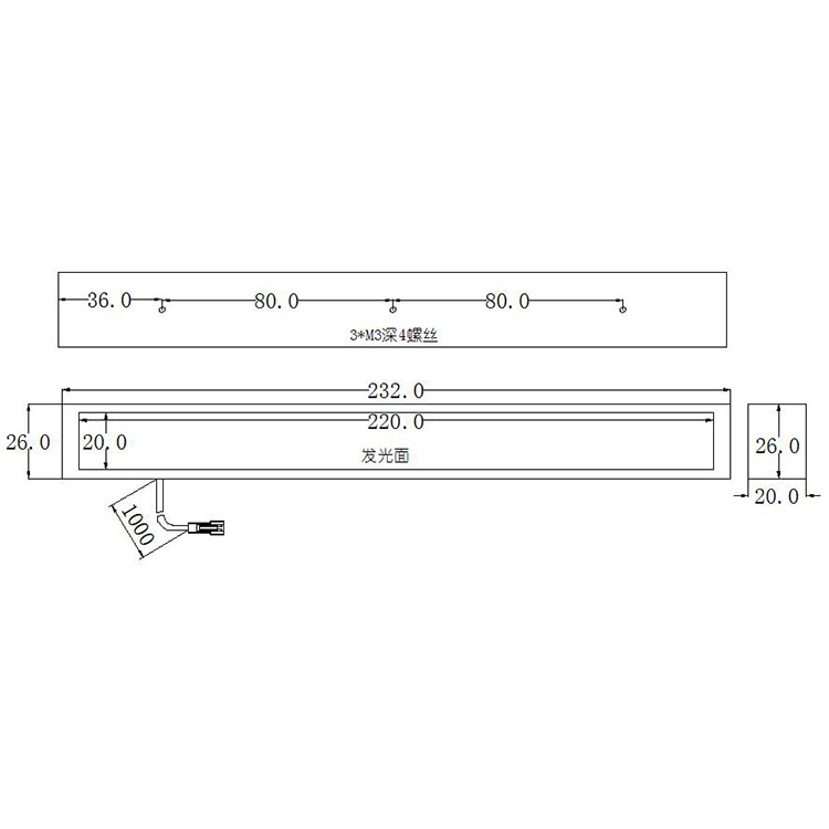 FH-BL20020條形光源尺寸