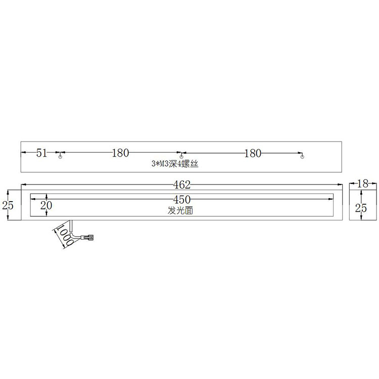 FH-BL45020條形光源尺寸